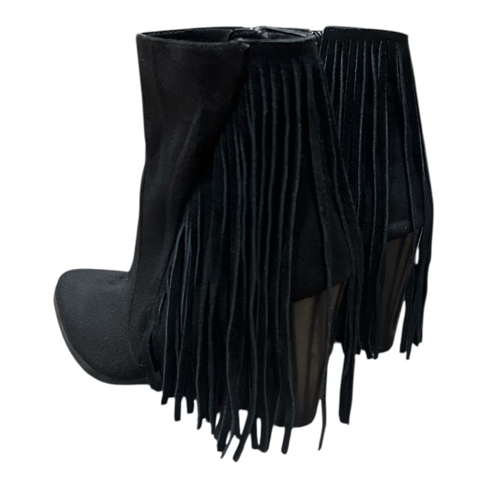 Carlos by Carlos Santana Mika Wedge ankle boots in black faux suede SZ 8.5 - Picture 2 of 11